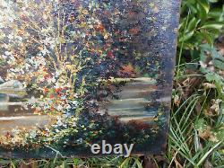 Small Old Painting Oil on Wood HSB Panel Barbizon School Forest