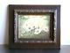 Small Painting 1f Oil On Panel 1896 Decor Flowers Frame Gilded Wood Antique