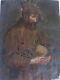 St. Francis Of Assisi In Old Paint On Copper Prayer 17th 18th