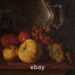 Still Life Oil Painting on Panel Fruit Painting 20th Century Old Style