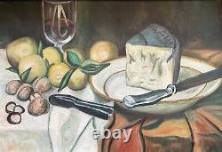 Still Life, Oil on Canvas, Old Painting, Artwork, Mid 20th Century