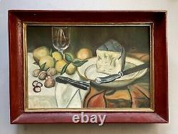 Still Life, Oil on Canvas, Old Painting, Artwork, Mid 20th Century