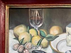 Still Life, Oil on Canvas, Old Painting, Artwork, Mid 20th Century