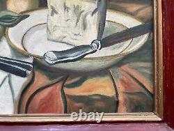 Still Life, Oil on Canvas, Old Painting, Artwork, Mid 20th Century