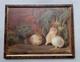 Still Life With Vegetables, Turnip And Parsnip &ndash; Antique 19th-century Painting