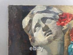 Still life, oil on canvas, antique painting, painting, 20th century