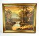 Sublime Oil On Canvas Signed Jackson In Antique Gold Frame River Forest