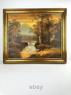 Sublime Oil on Canvas Signed Jackson in Antique Gold Frame River Forest