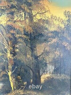 Sublime Oil on Canvas Signed Jackson in Antique Gold Frame River Forest