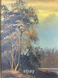 Sublime Oil on Canvas Signed Jackson in Antique Gold Frame River Forest