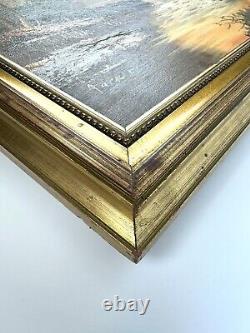 Sublime Oil on Canvas Signed Jackson in Antique Gold Frame River Forest