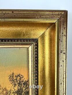 Sublime Oil on Canvas Signed Jackson in Antique Gold Frame River Forest