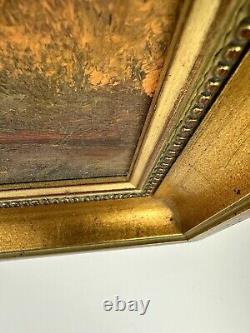 Sublime Oil on Canvas Signed Jackson in Antique Gold Frame River Forest