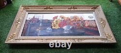 Superb Large Old Painting Signed Georges Pau Frame Montparnasse Circa 1950