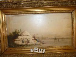 Superb Old Painting Oil Painting On Wood Landscape Orientalist Louis Clanet