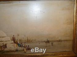 Superb Old Painting Oil Painting On Wood Landscape Orientalist Louis Clanet