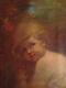 Superb Portrait Of Child Angel Putti Xix Oil On Old Canvas