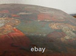 Superb Rare Ancient Religious Icon Painting On Wood The Virgin To The Child