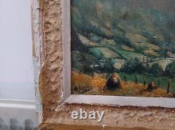 Superb! The millstones, old Oil on panel signed Late 19th early 20th