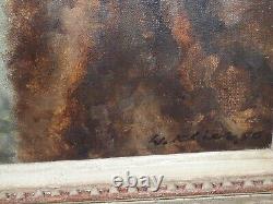Superb old oil painting on canvas of a woman signed Wilhelm Klier 1950