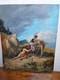 Superb Old Painting Signed Original Oil On Cardboard Panel 19th Century
