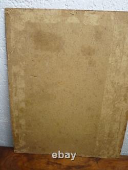 Superb old painting signed original oil on cardboard panel 19th century