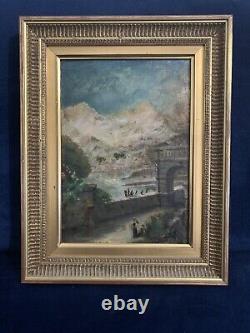 Table 19 Ancient Century Oil On Canvas Signed À Identifier