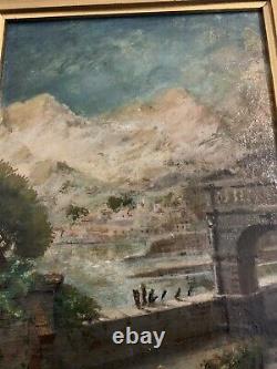 Table 19 Ancient Century Oil On Canvas Signed À Identifier