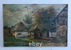 Table A-old Signed M Little, Oil On Canvas To Restore Nineteenth End Deb Twentieth