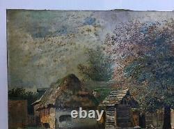 Table A-old Signed M Little, Oil On Canvas To Restore Nineteenth End Deb Twentieth