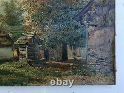 Table A-old Signed M Little, Oil On Canvas To Restore Nineteenth End Deb Twentieth