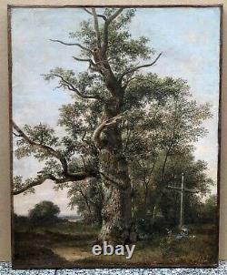 Table Ancient Oil Landscape Neoclassical Trees Alexandre Pau De Saint-martin