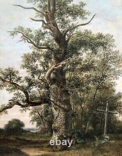 Table Ancient Oil Landscape Neoclassical Trees Alexandre Pau De Saint-martin