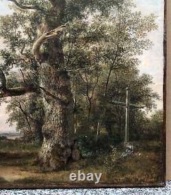 Table Ancient Oil Landscape Neoclassical Trees Alexandre Pau De Saint-martin