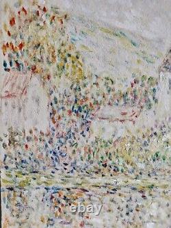 +++ Table Ancient Oil Lucien Boulier (1882-1963) Landscape Pointillist +++