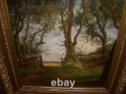 Table Ancient Oil On Canvas Landscape