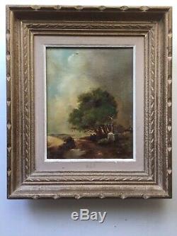 Table Former Calvary Landscape Oil On Canvas Signed