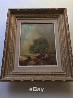 Table Former Calvary Landscape Oil On Canvas Signed