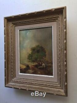Table Former Calvary Landscape Oil On Canvas Signed