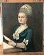 Table Former Eighteenth Time Around 1770 Oil Quality Lady On Condition Canvas