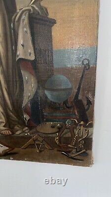 Table Former Freemasonry Marianne Allegory Republic Oil Nice XIX