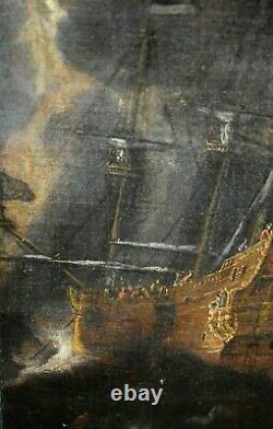 Table Former Marine Animated Sarde Island Ships Peter Van Den Velde (1634-c. 1707)