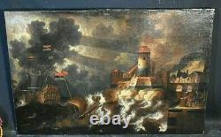 Table Former Marine Animated Sarde Island Ships Peter Van Den Velde (1634-c. 1707)