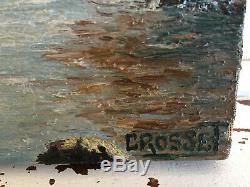 Table Former Oil On Canvas Crosset (twentieth-s) Landscape