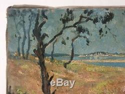 Table Former, Oil On Canvas, Mediterranean Landscape, Early Twentieth
