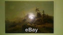 Table Former Oil On Canvas Restore Ancient XIX Signed