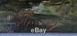 Table Former Oil On Panel Illegible Signature Barbizon School
