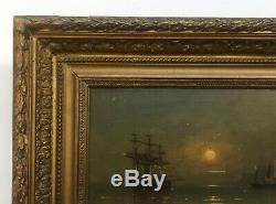 Table Former, Oil On Panel, Navy Moonlight, Nineteenth