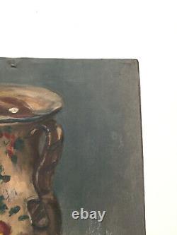 Table Former Oil On Paper Evrard Jul (nineteenth-s) Still Life