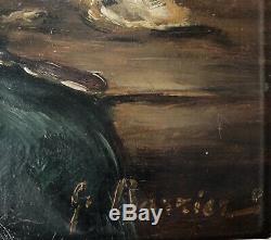 Table Former Oil Still Life Oil On Wood Signed Gustave Barrier Nineteenth